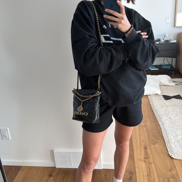 Chanel Mini Hobo 22 Black w Gold Hardware - Picture 15 of 15